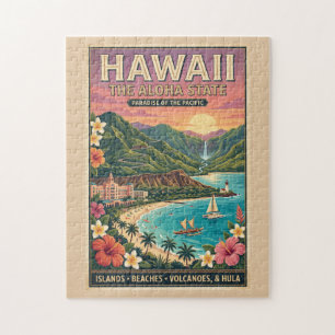 Puzzle Affiche de voyage à Hawaï - Le paradis de l'État A