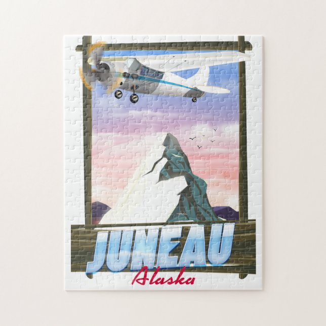 Puzzle Affiche de voyage à Juneau Alaska (Vertical)