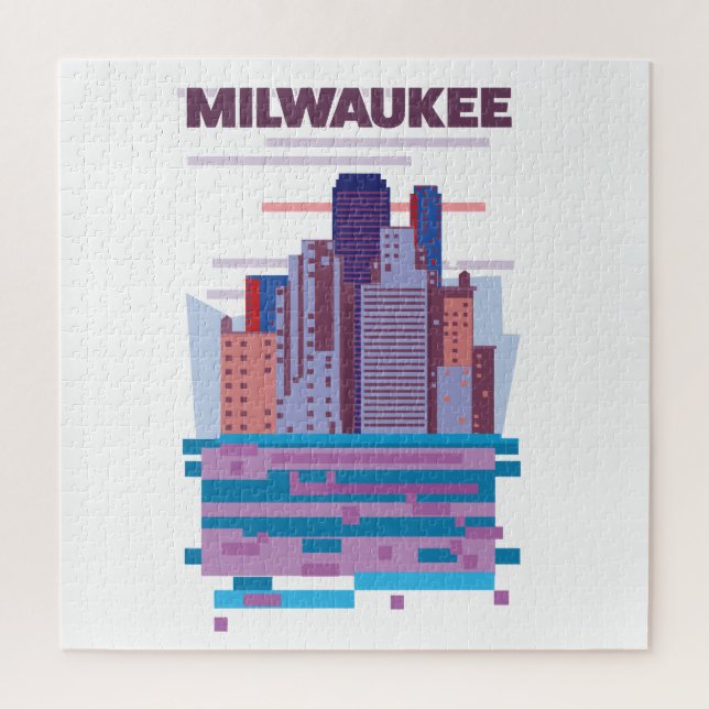 Puzzle Affiche de voyage à Milwaukee (Vertical)