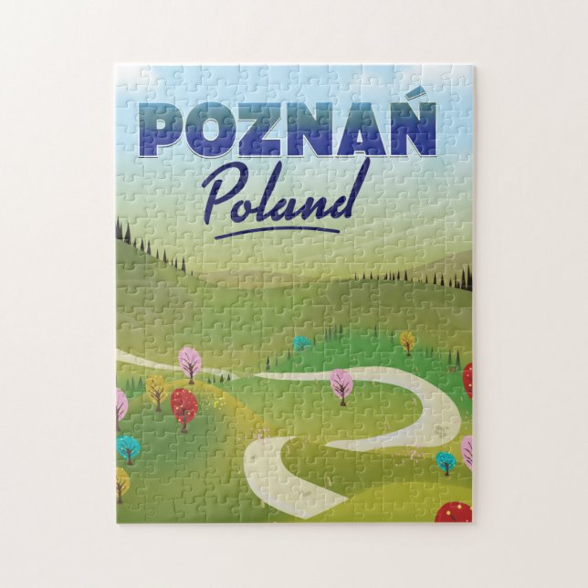 Puzzle Affiche de voyage à Poznań Pologne. (Vertical)