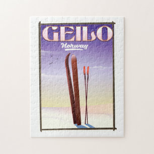 Puzzle Affiche de voyage à ski Geilo, Norvège