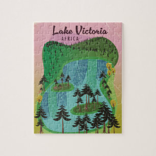 Puzzle Affiche de voyage africaine du lac Victoria