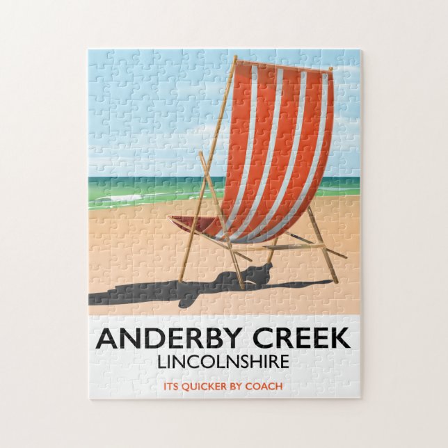 Puzzle Affiche de voyage au bord de mer d'Alderby (Vertical)