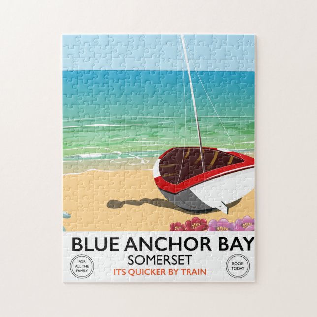 Puzzle Affiche de voyage Blue Anchor Bay Somerset (Vertical)