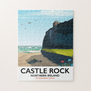 Puzzle affiche de voyage castle rock irlande du nord.