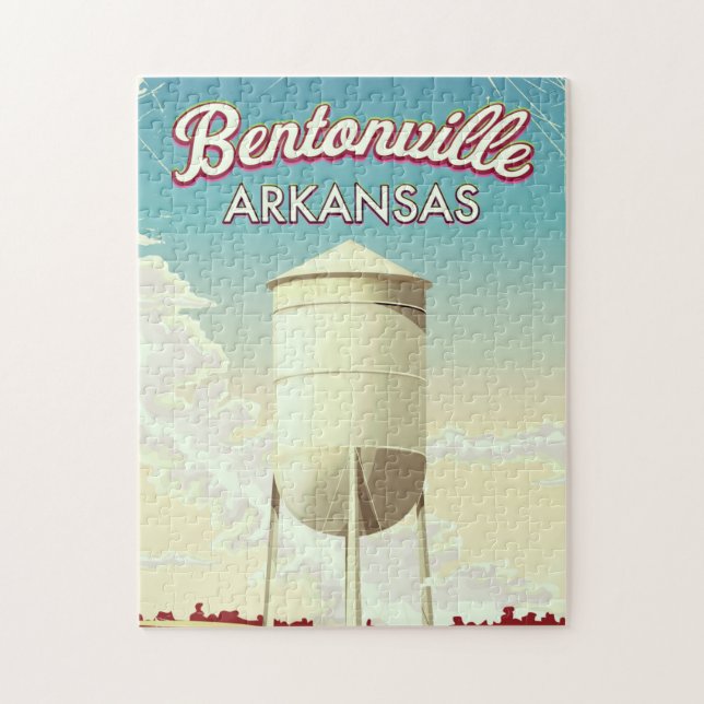 Puzzle Affiche de voyage de Bentonville, Arkansas. (Vertical)