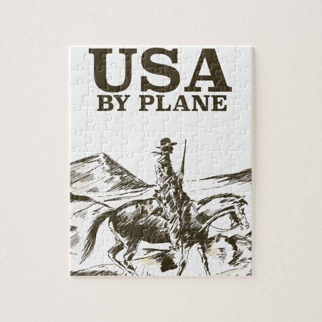 Puzzle Affiche de voyage de cowboy USA (Vertical)