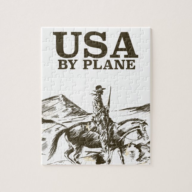 Puzzle Affiche de voyage de cowboy USA (Vertical)