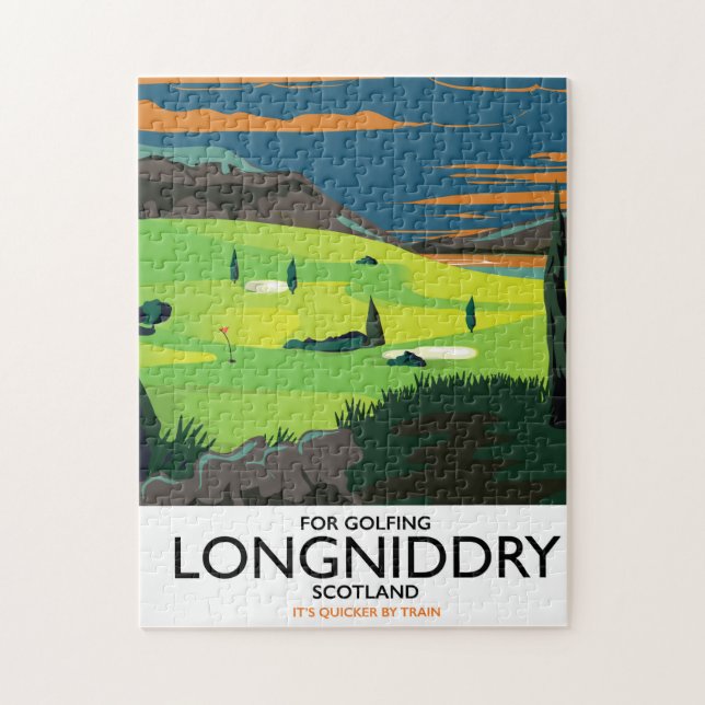 Puzzle affiche de voyage de golf longniddry Écosse (Vertical)
