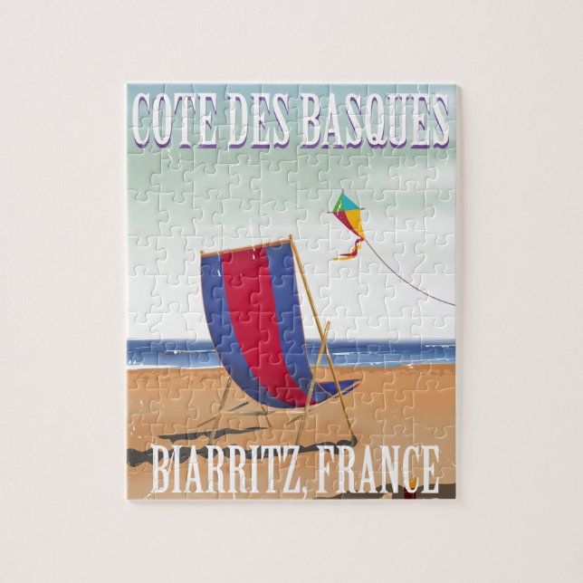Puzzle Affiche de voyage de la Côte des Basques (Vertical)