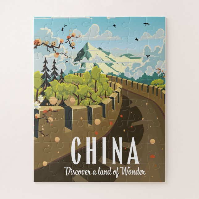 Puzzle Affiche de voyage de la Grande Muraille de Chine (Vertical)