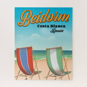 Puzzle Affiche de voyage de la plage de Benidorm
