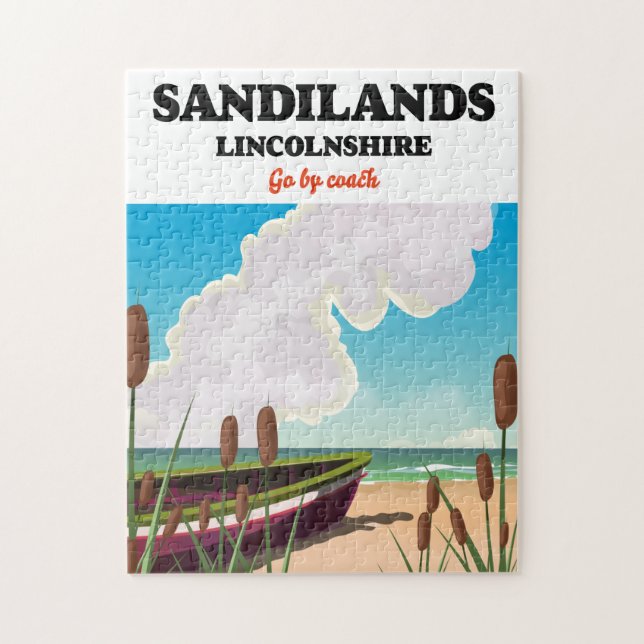 Puzzle Affiche de voyage de la plage de Sandilands Lincol (Vertical)