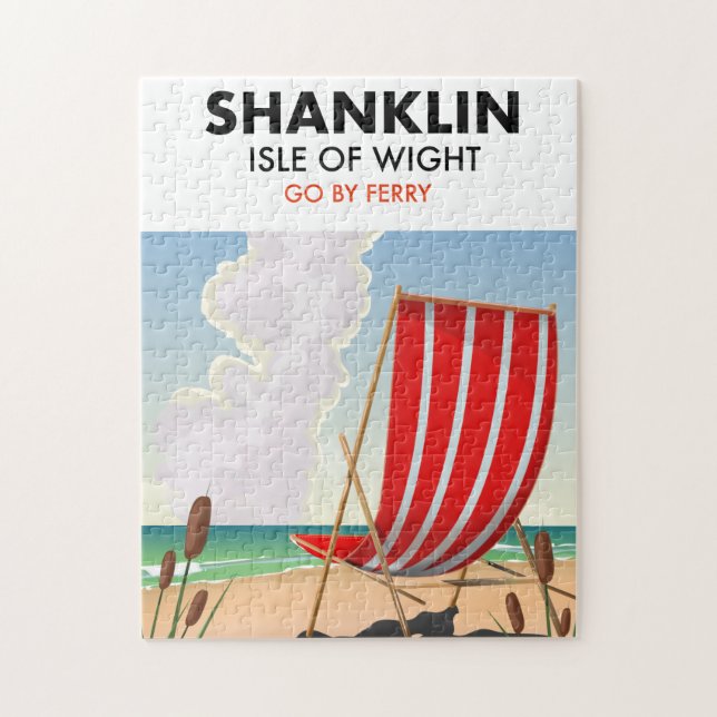 Puzzle Affiche de voyage de la plage de Shanklin île de W (Vertical)