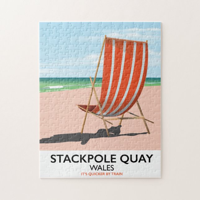 Puzzle Affiche de voyage de la plage de Stackpole Quay au (Vertical)