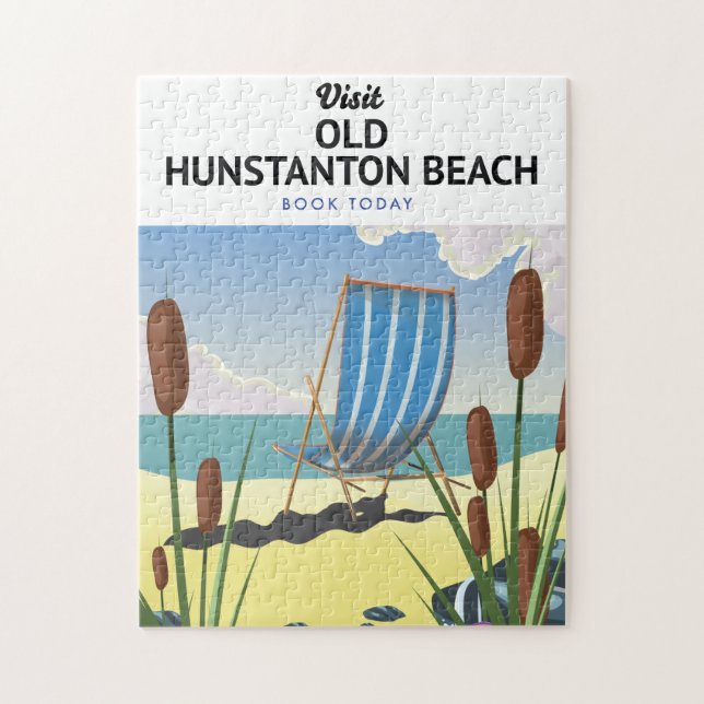 Puzzle Affiche de voyage de la plage d'Old Hunstanton (Vertical)