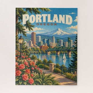 Puzzle Affiche de voyage de la ville de Portland Oregon v