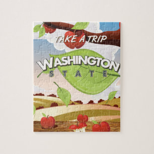 Puzzle Affiche de voyage de l'arbre de pommier de l'État 