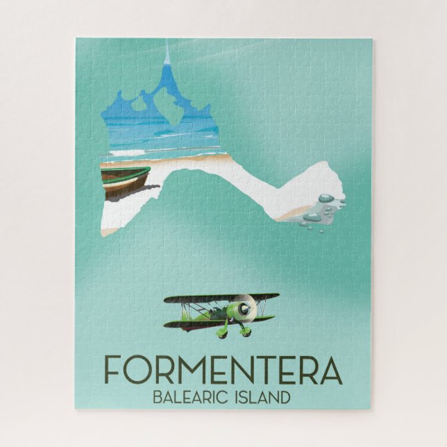 Puzzle Affiche de voyage de l'île baléare de Formentera C (Vertical)