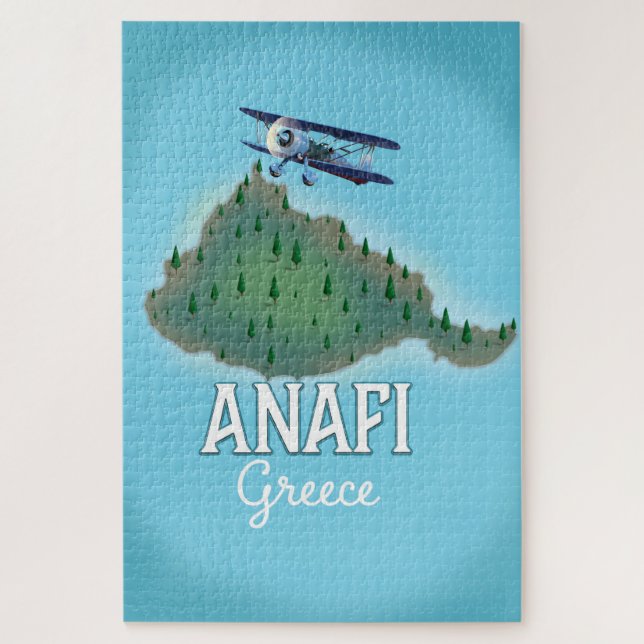 Puzzle Affiche de voyage de l'île d'Anafi Grèce. (Vertical)