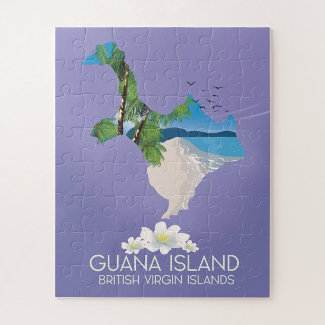 Puzzle Affiche de voyage de l'île Guana Îles Vierges brit (Vertical)