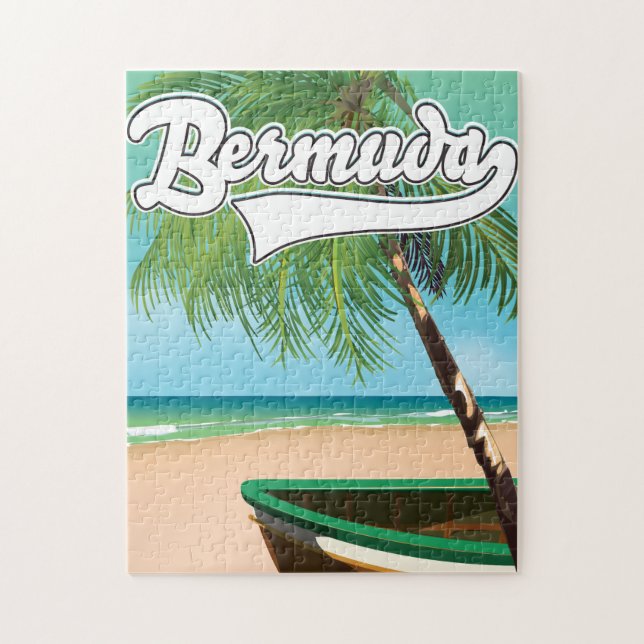 Puzzle Affiche de voyage de l'île tropicale des Bermudes (Vertical)