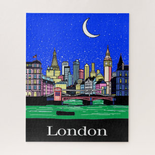 Puzzle Affiche de voyage de Londres sous le ciel nocturne