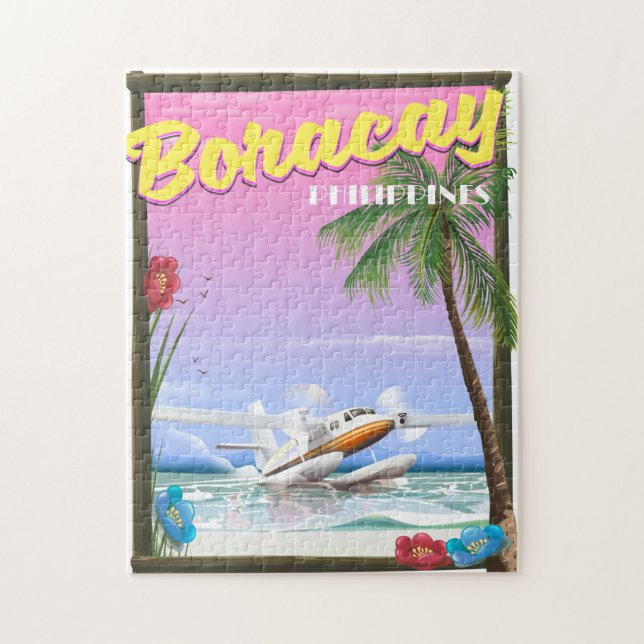 Puzzle Affiche de voyage de plage de Boracay Philippines (Vertical)