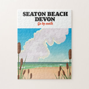 Puzzle Affiche de voyage de Seaton Beach Dorset