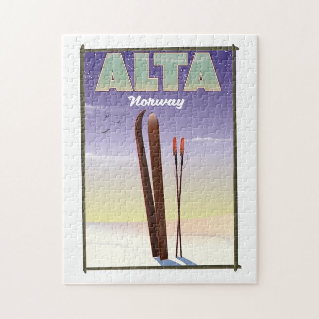 Puzzle Affiche de voyage de ski en Norvège ALTA (Vertical)
