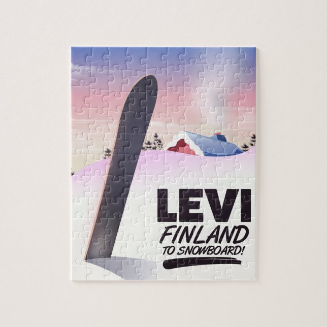 Puzzle Affiche de voyage de snowboard Levi Finlande (Vertical)