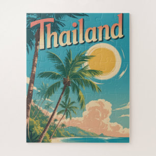 Puzzle Affiche de voyage de style vintage d'une Thaïlande