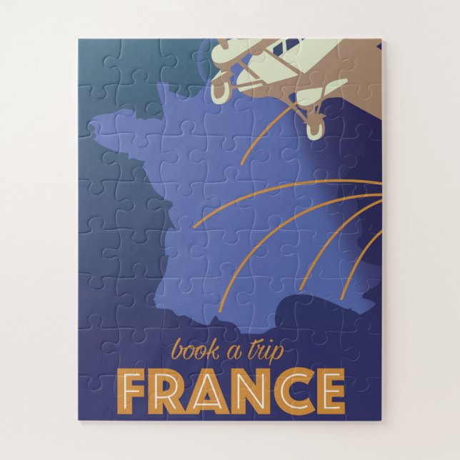 Puzzle Affiche de voyage de style vintage France (Vertical)