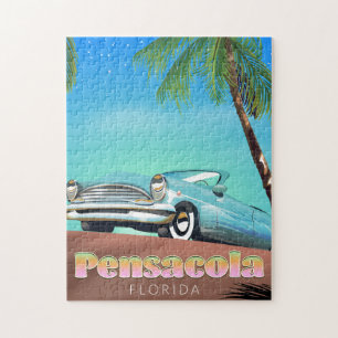 Puzzle Affiche de voyage de style vintage Pensacola, Flor