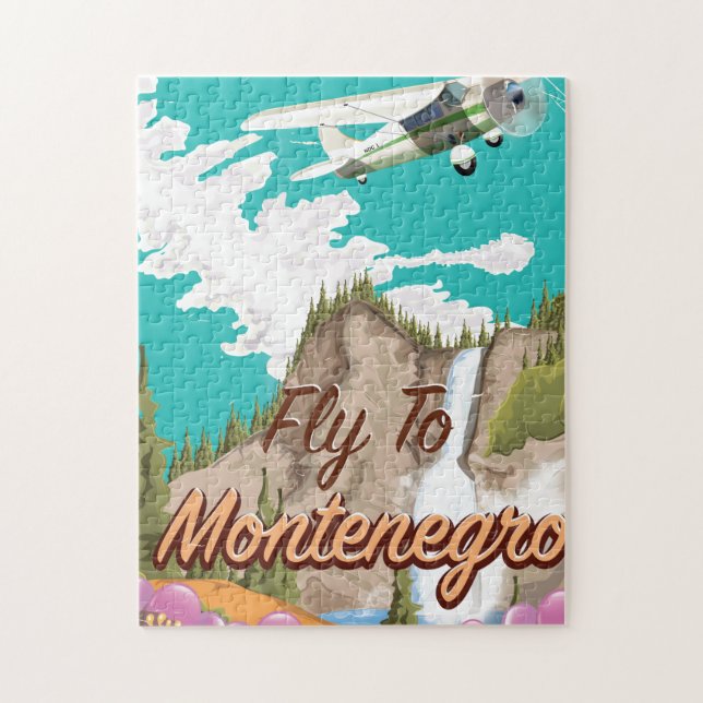 Puzzle Affiche de voyage de vol vintage Montenegro (Vertical)