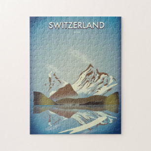 Puzzle Affiche de voyage des monts Suisse