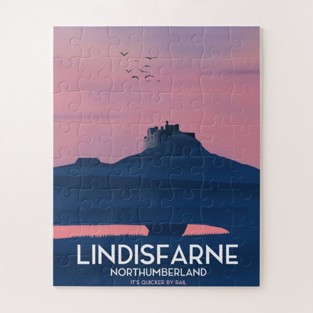 Puzzle Affiche de voyage du château de Lindisfarne Northu (Vertical)