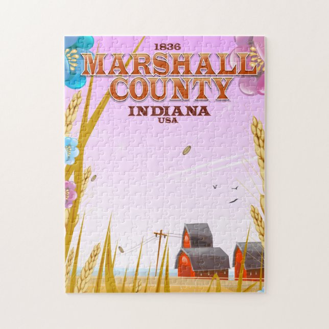 Puzzle Affiche de voyage du comté de Marshall '1836' dans (Vertical)