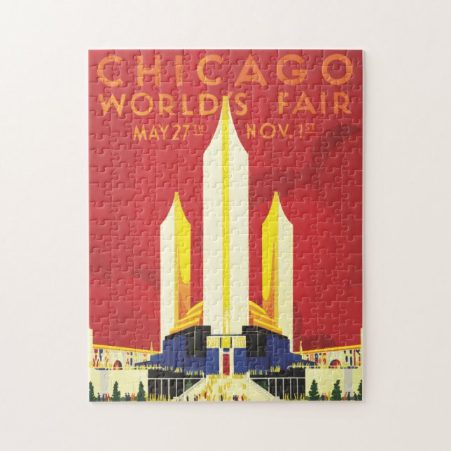 Puzzle Affiche de voyage du logo américain (Vertical)