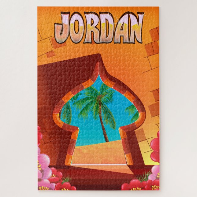 Puzzle Affiche de voyage du palais de Jordanie (Vertical)