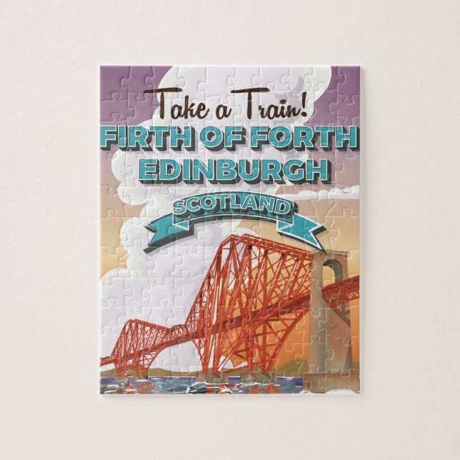 Puzzle Affiche de voyage du quatrième pont d'Écosse. (Vertical)