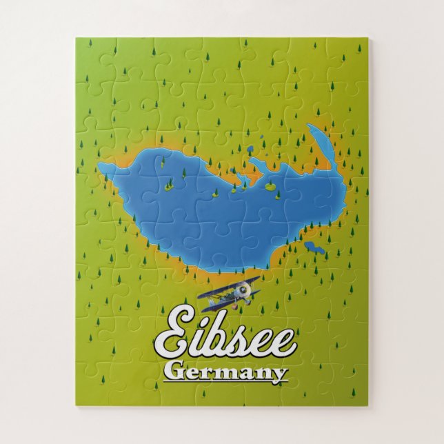 Puzzle Affiche de voyage Eibsee Allemagne. (Vertical)