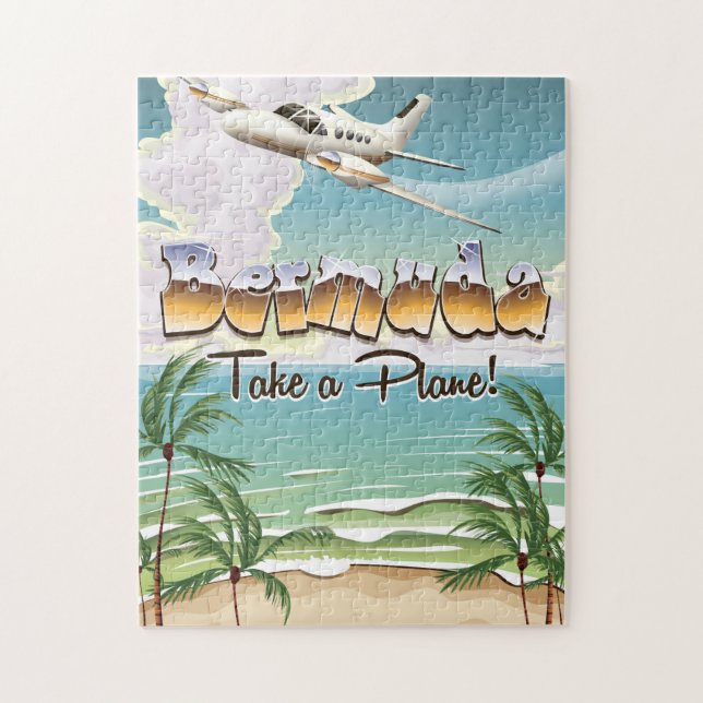 Puzzle Affiche de voyage en avion aux Bermudes (Vertical)