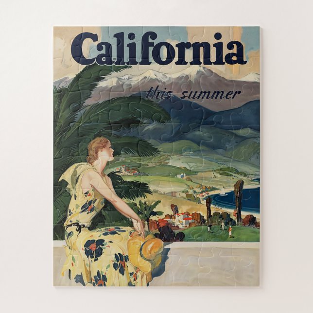 Puzzle Affiche de voyage en Californie vintage (Vertical)