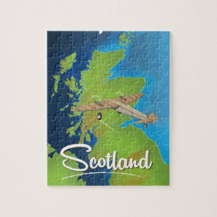 Puzzle Affiche de voyage en Écosse par avion