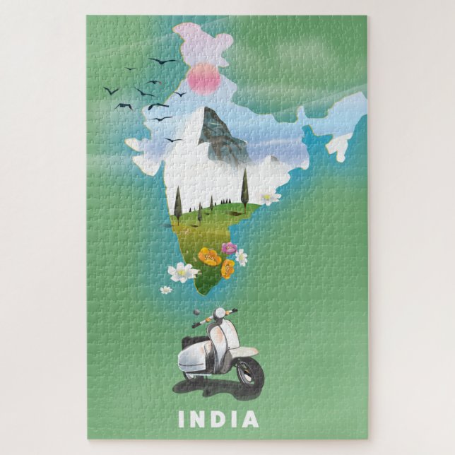 Puzzle Affiche de voyage en Inde (Vertical)