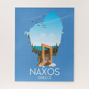 Puzzle Affiche de voyage grecque carte de Naxos.