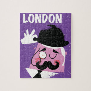 Puzzle Affiche de voyage homme d'affaires de style vintag