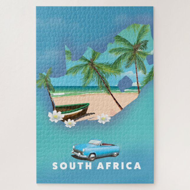 Puzzle Affiche de voyage illustration carte d'Afrique du  (Vertical)