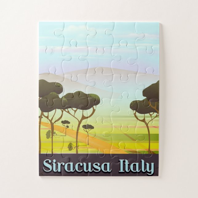 Puzzle Affiche de voyage paysage de Syracuse Italie. (Vertical)